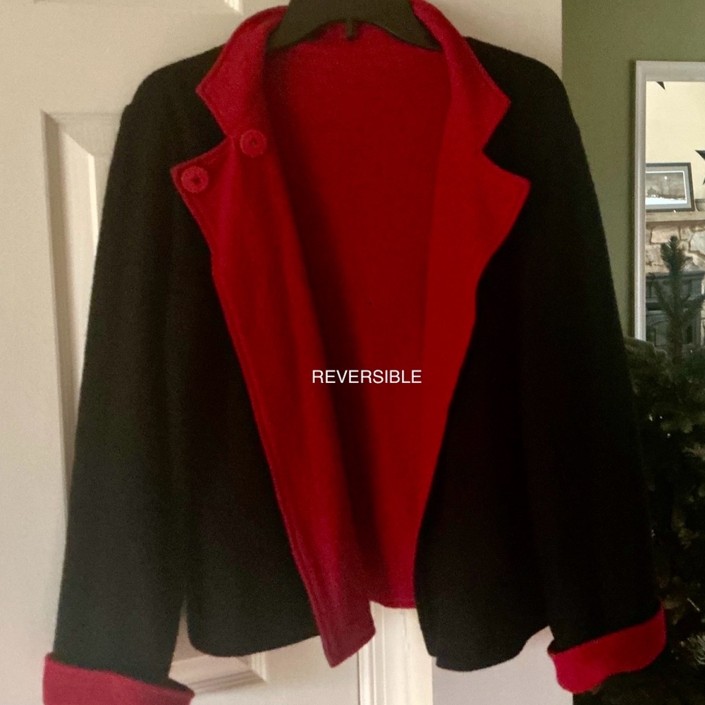 REVERSIBLE jacket.  Worn in professional settings with skirts and pants. Talbots